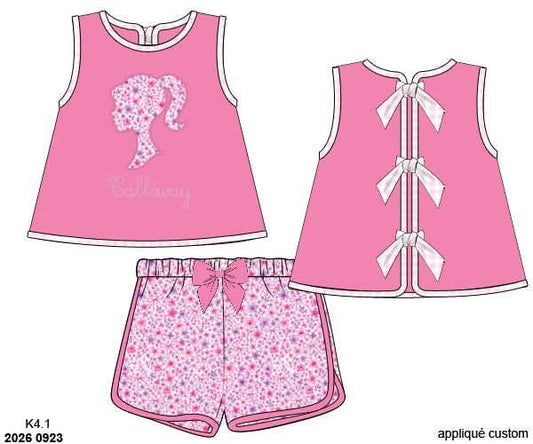 Pre Order 152: Girls Only- You Can Be Anything Appliqué Shortie Set