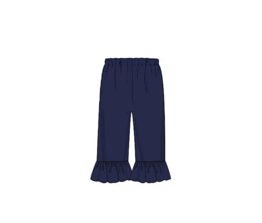 RTS: Girls Solid Navy Knit Pants