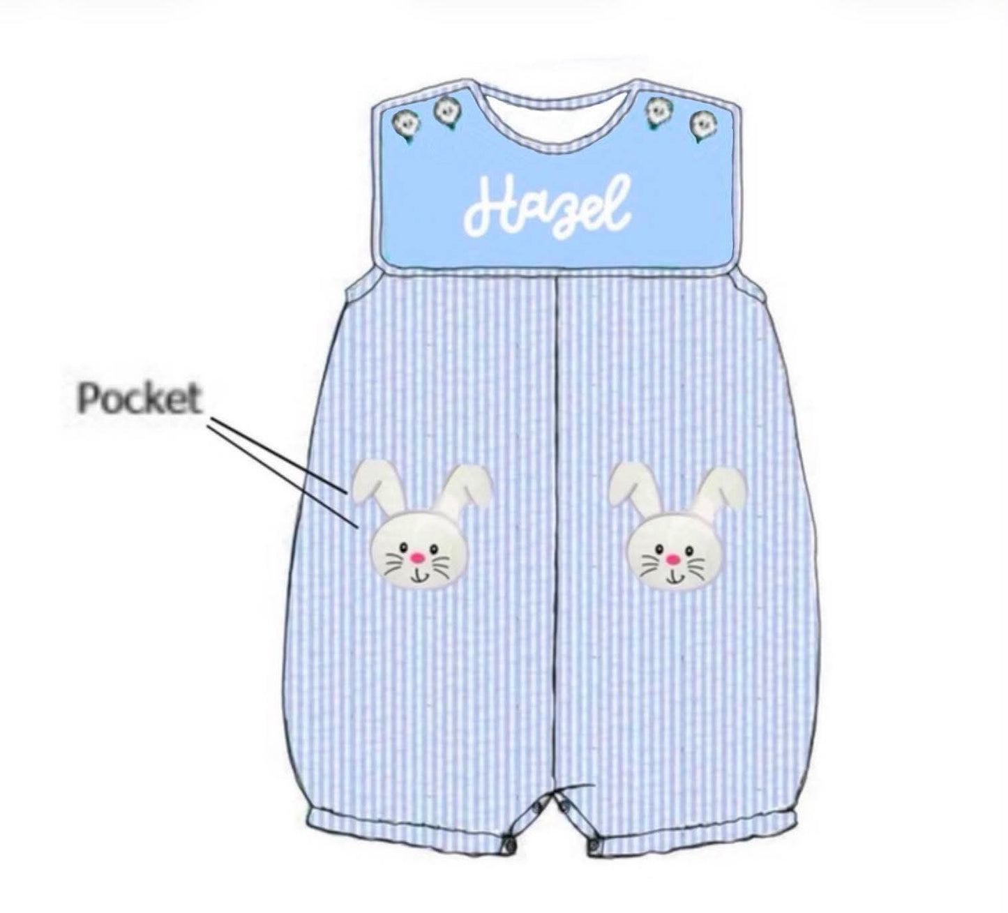 Pre Order 148: Lynn’s Ole Bunnies- Boys Appliqué Bubble Romper