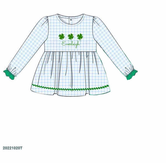 RTS: Girls French Knot Clovers Shirt "Everleigh"
