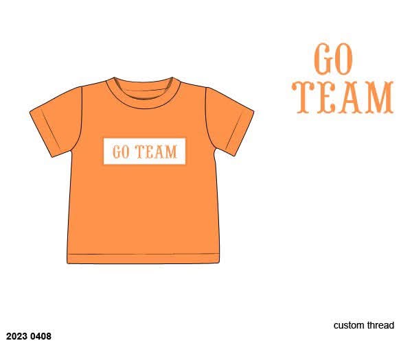 Pre Order 140: Custom Name Smocks- Boys Bright Orange Knit Shirt