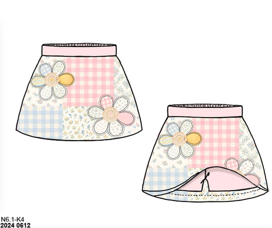 Honey 3: Homestead- Flowers: Girls Appliqué Woven Skort