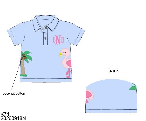 Pre Order 150: Flock of Fun- Boys Knit Polo