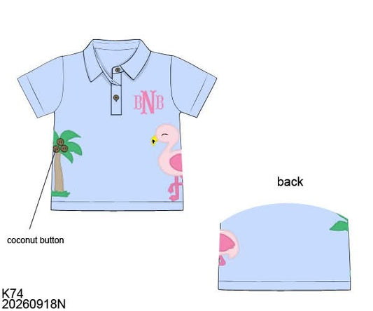 Pre Order 150: Flock of Fun- Boys Knit Polo