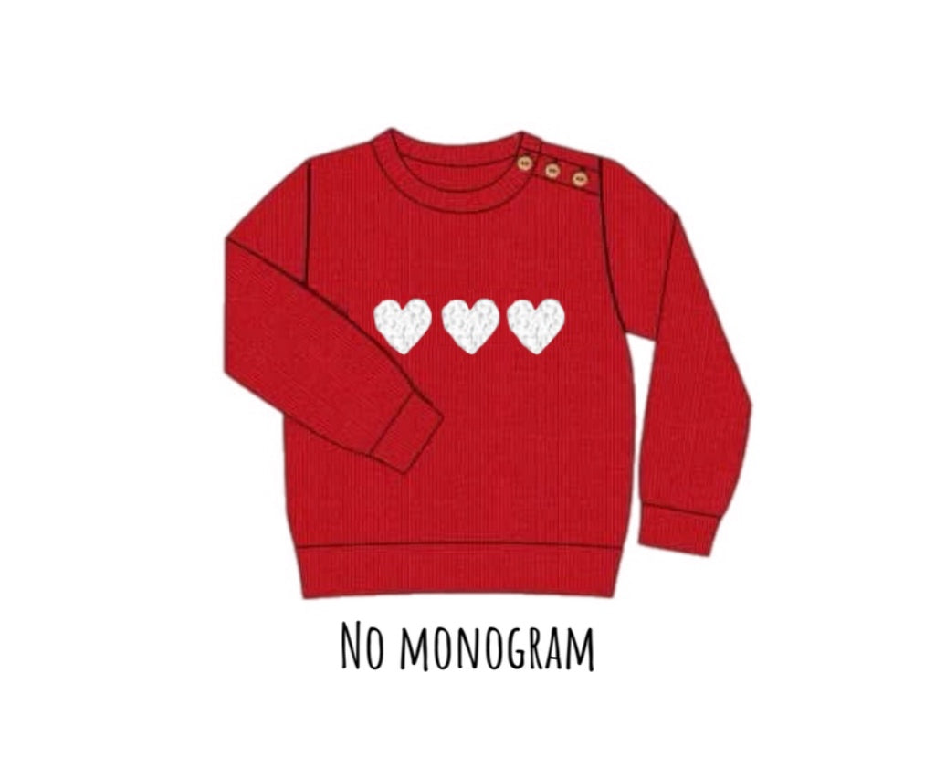 Pre Order 146: Valentines- Boys French Knot Hearts Sweater