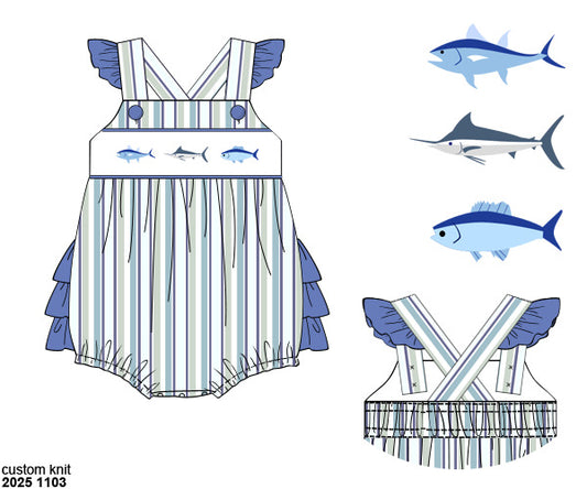 RTS: Fish- Girls Smocked Bubble