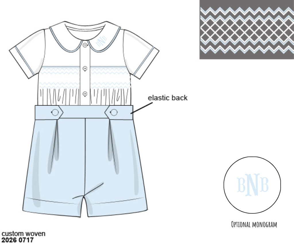 Pre Order 148: Blue Heirloom- Boys Woven Bobby Suit