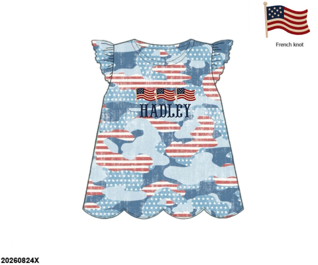 Camo Craze Flash Presale: Girls Knit Shirt- Merica