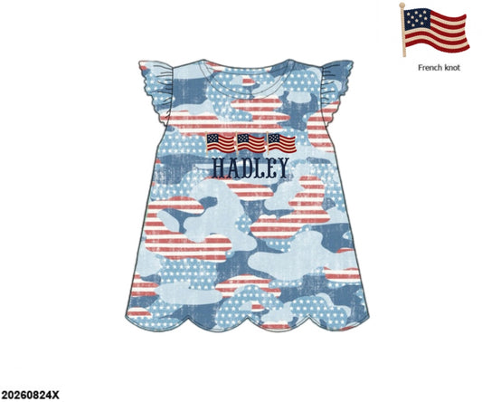 Camo Craze Flash Presale: Girls Knit Shirt- Merica
