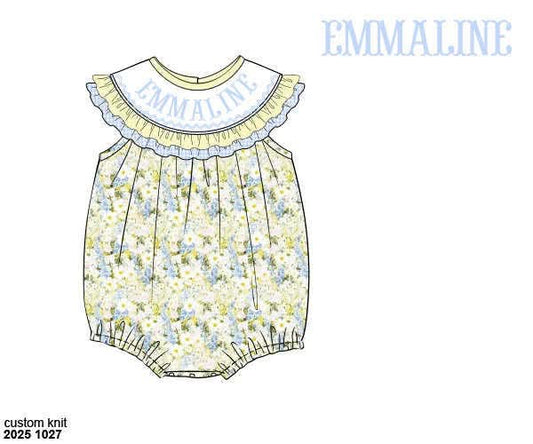 Pre Order 147: Birdie & Blue- Girls Name Smock Woven Bubble