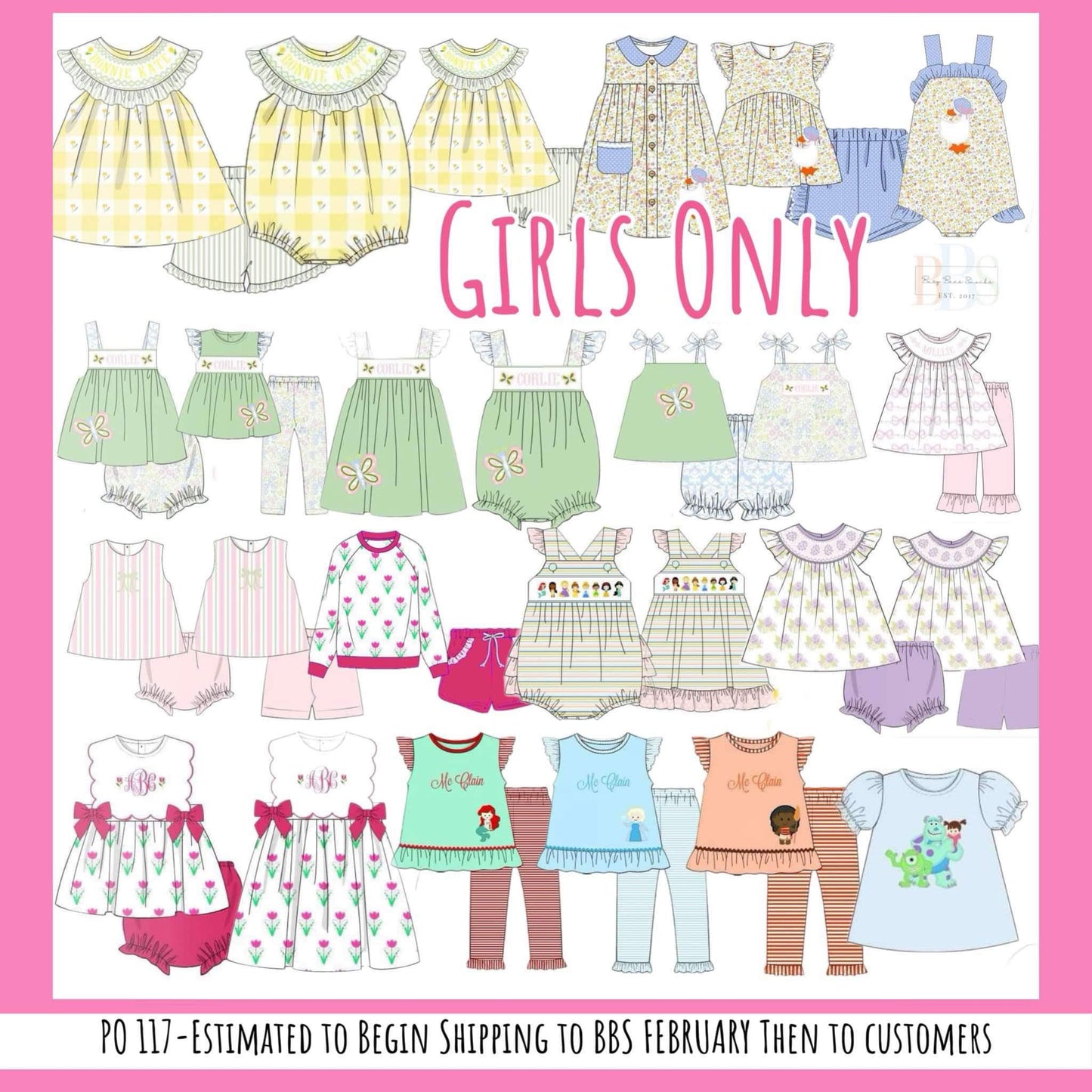 RTS: Girls Only- Smocked Princess Knit Dress