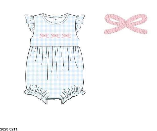 RTS: DEFECT- French Knot Blues- Girls Knit Bubble