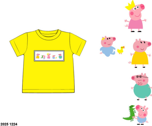 Pre Order 138: Piggy Family- Boys Smocked Knit Shirt