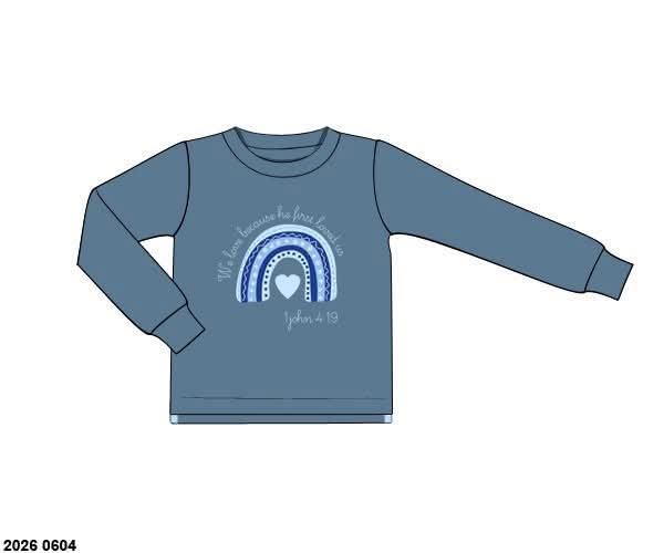 Pre Order 146: Valentines- Boys 1 John 4:19 Knit Shirt