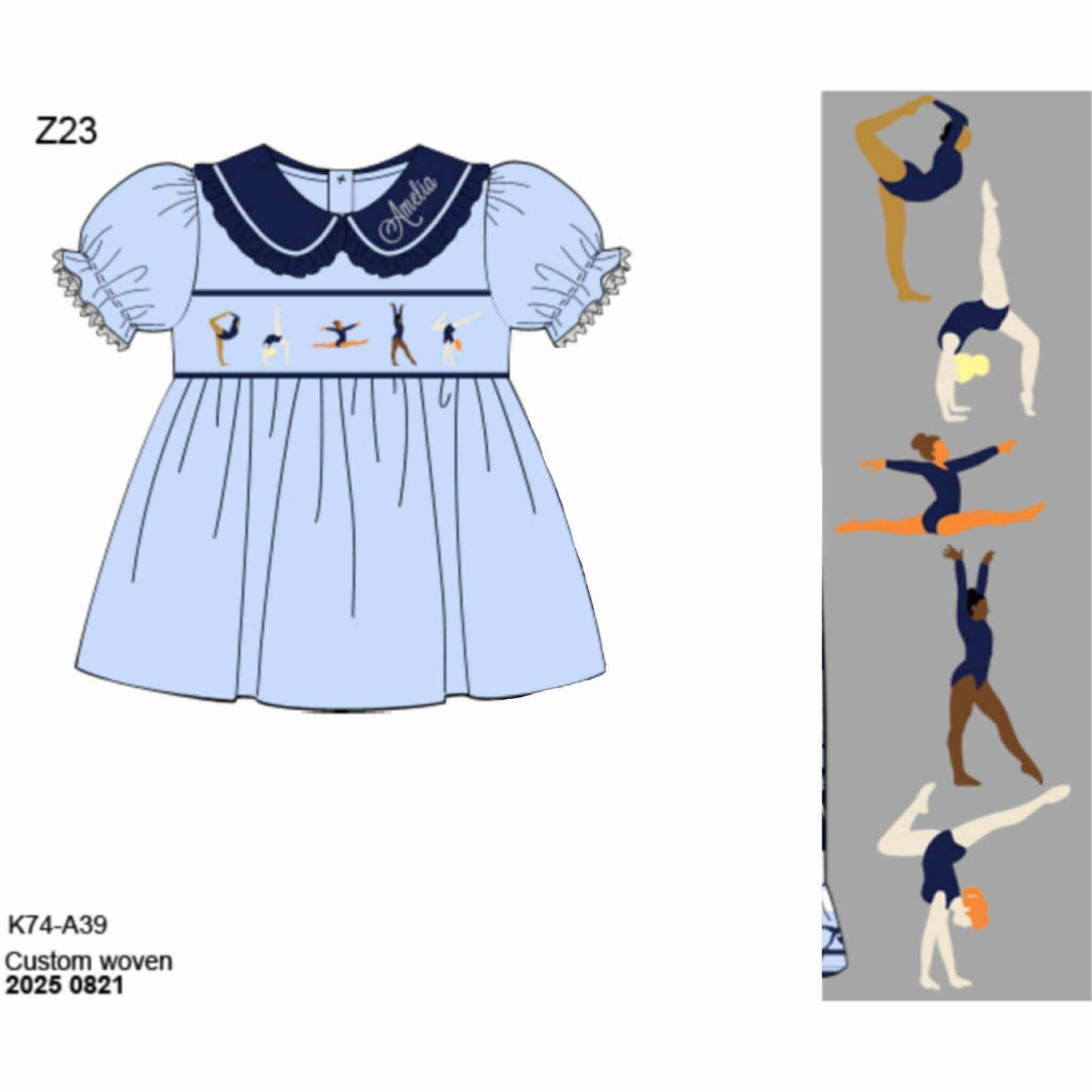 Pre Order 146: Sports- Girls Smocked Dancer Shirt