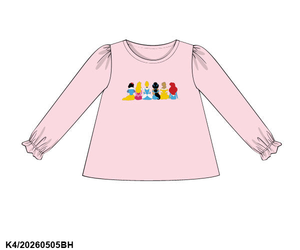 Pre Order 145: Mix & Match- Girls Princess Friends Knit Shirt