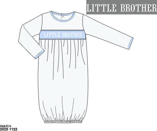 RTS: Sibling Collection- Boys Little Brother Smocked Baby Gown