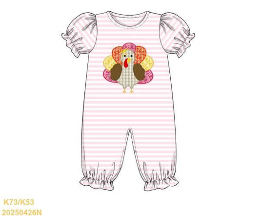 RTS: Riley Turkeys- Girls Knit Romper