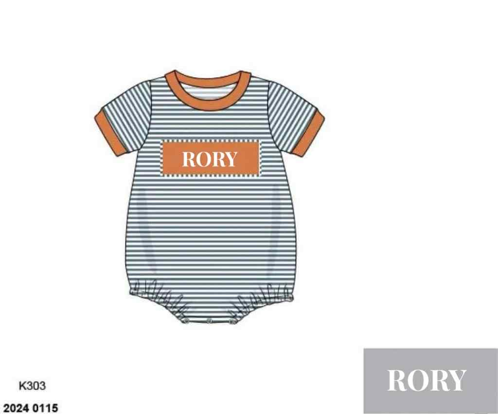RTS: Fall Name Smocks- Boys Knit Bubble "RORY"