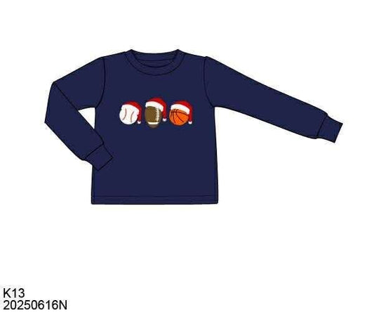 RTS: Christmas Shirt Only- Boys Sport Ball Shirt