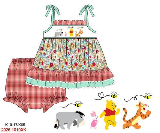 Pre Order 152: Hunny- Girls Smocked Bloomer Set
