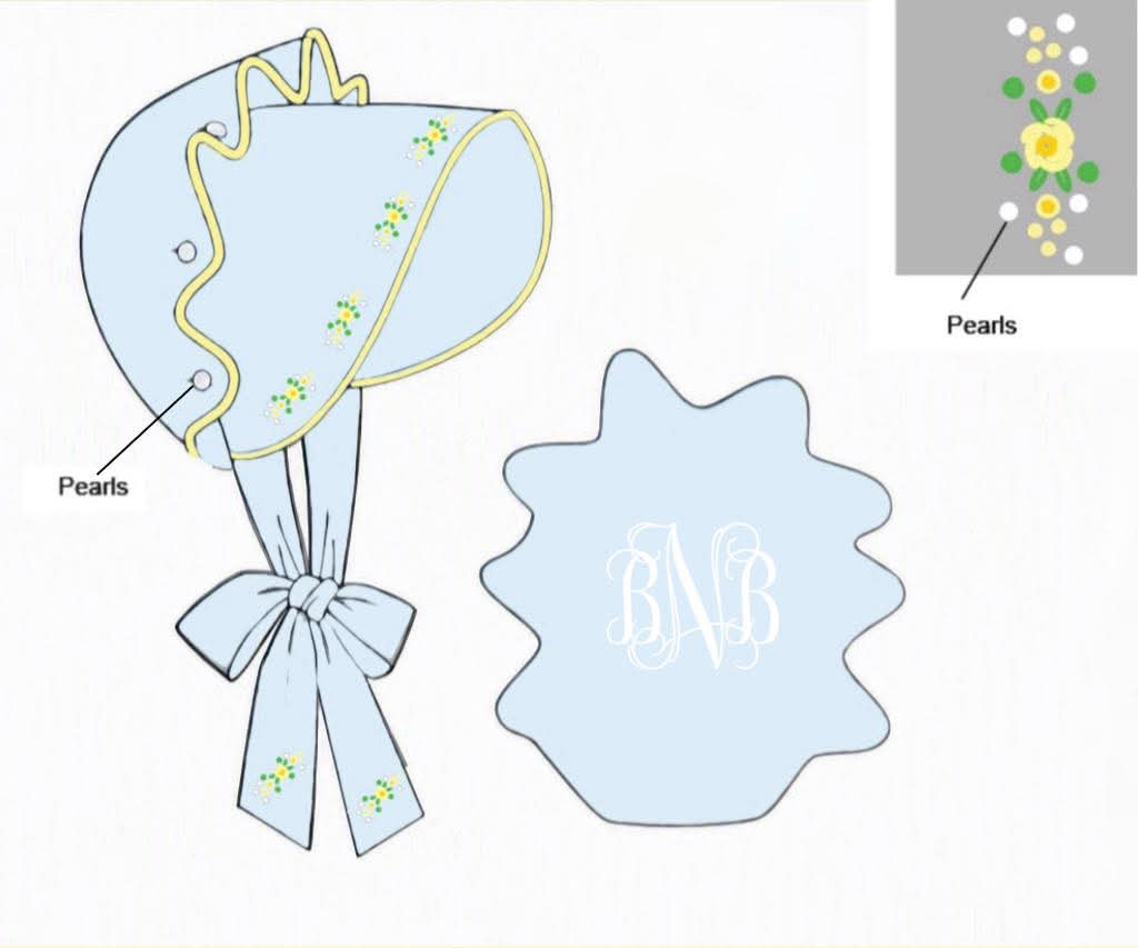 Pre Order 148: Blue Heirloom- Girls Woven Bonnet