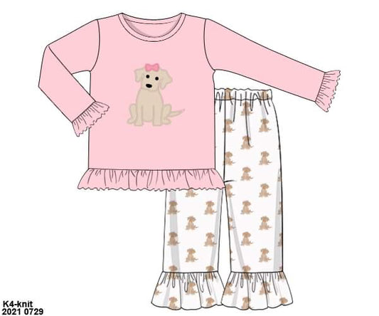 Customer Choice Pre Order 1: Girls Watercolor Puppy Pant Set