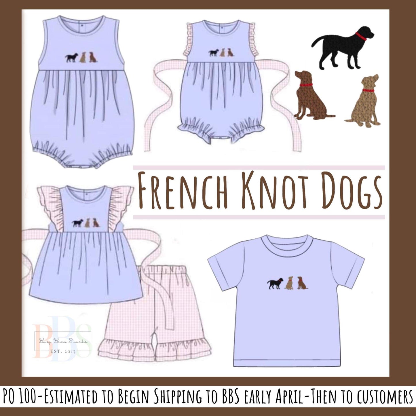 RTS: French Knot Dogs- Boys Knit Shirt