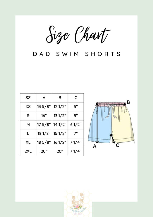 Dad Swim Short Size Chart