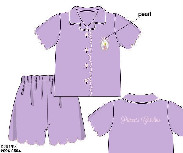Pre Order 145: Royal Slumber- Girls Purple Princess Satin Lounge Set