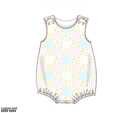 RTS: Polly Patchwork- Girls Knit Bubble