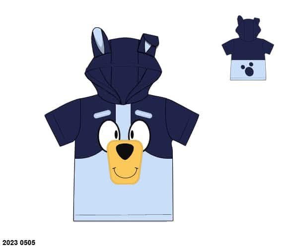Pre Order 146: Boys Only- Blue Heeler Hooded Knit Shirt