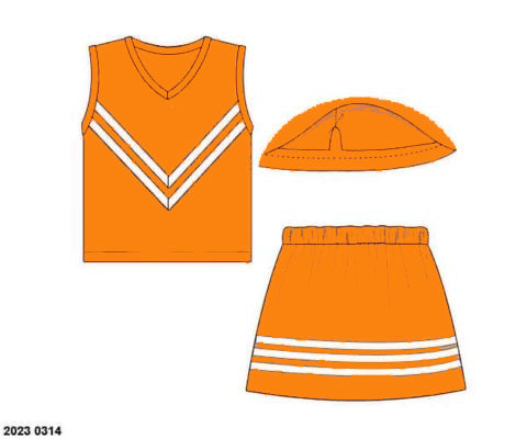 RTS: Team Spirit Collection- Bright Orange & White Knit Cheer (No Monogram)