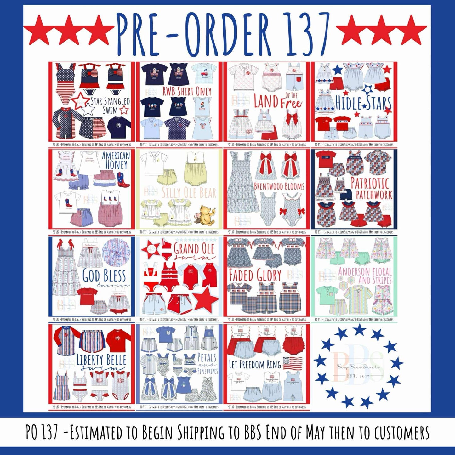 Pre Order 137. CLOSED (Ships TO BBS warehouse end of May then to customers.)