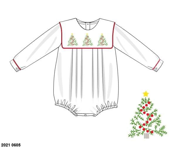 Customer Choice Pre Order 1: Boys Woven Embroidered Christmas Trees Bubble