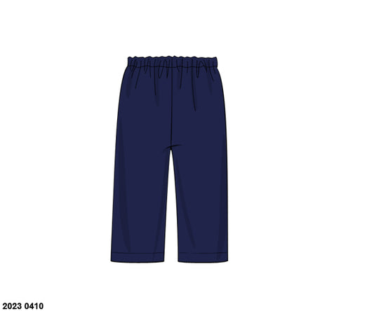 RTS: Boys Solid Navy Knit Pants