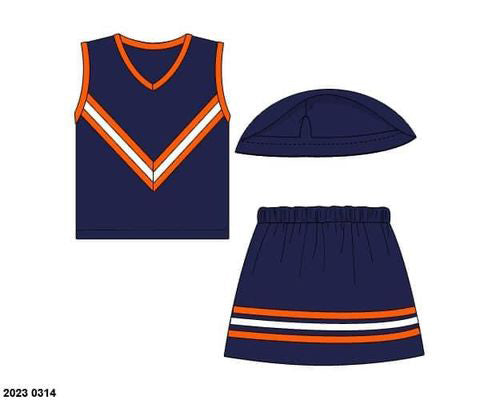 RTS: Team Spirit Collection- Navy & Orange Knit Cheer (No Monogram)