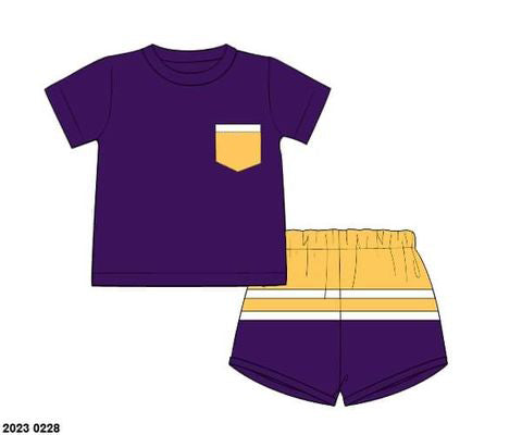 RTS: Tiger Collection- Boys Colorblock Knit Shortie Set