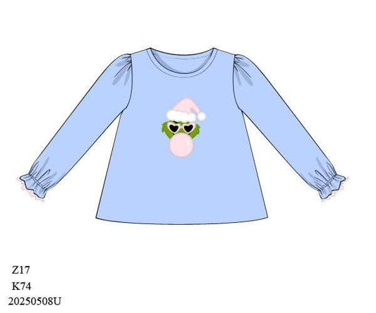 RTS: Christmas Shirt Only- Girls Bubble Gum Shirt