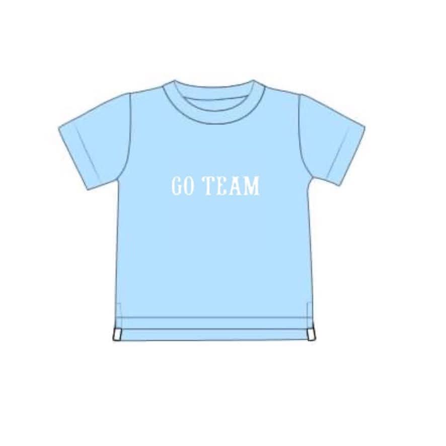 Pre Order 146: Basic Tees- Boys Light Blue French Knot Knit Shirt