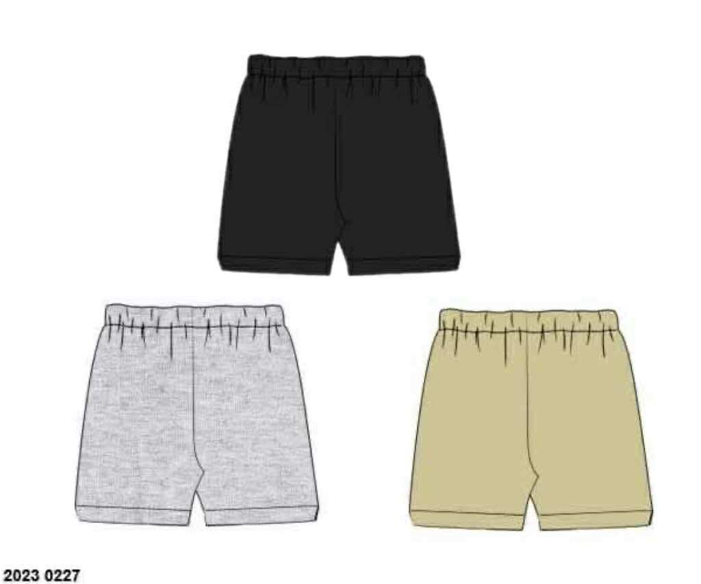 Pre Order 136: 3pc Bottom Packs- Girls Black, Gray, & Tan Biker Shorts