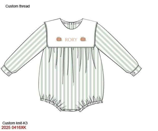 RTS: Sage Scallop Pumpkins- Boys Knit Bubble "RORY"
