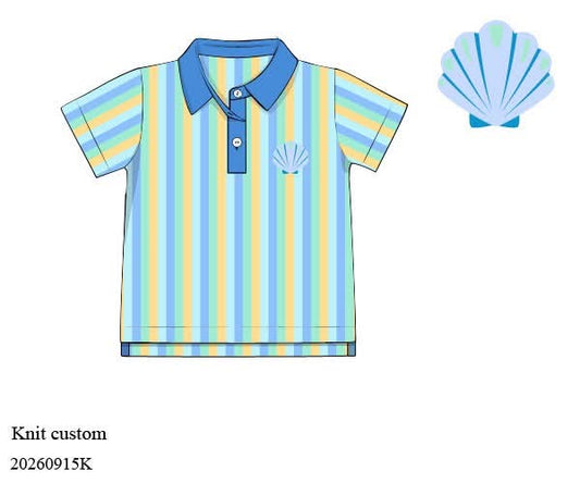 Pre Order 150: Shells & Stripes- Boys Knit Polo