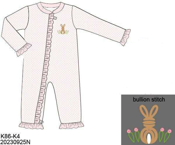 RTS: Snuggle Bunnies- Bullion Bunnies- Girls Knit 1pc Lounge (No Monogram)