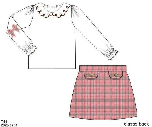 RTS: Pasha Plaids- Girls 2pc Woven Skort