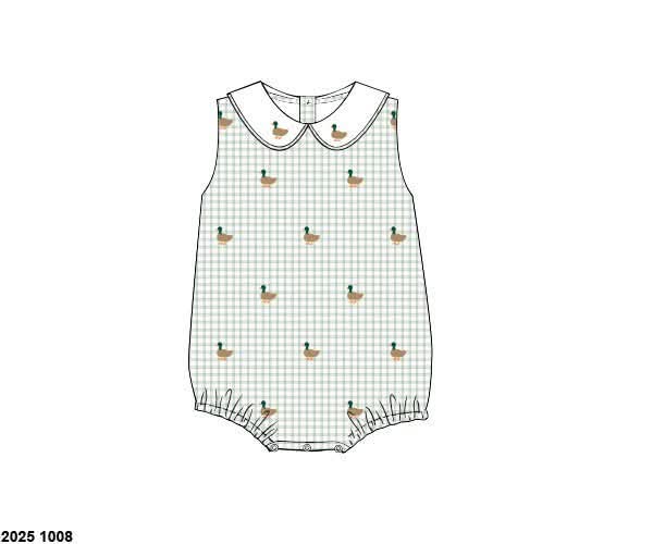 RTS: Boys Only- Embroidered Mallard Woven Bubble