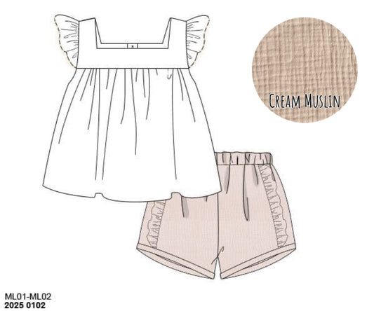 RTS: Muslin- Girls Short Set