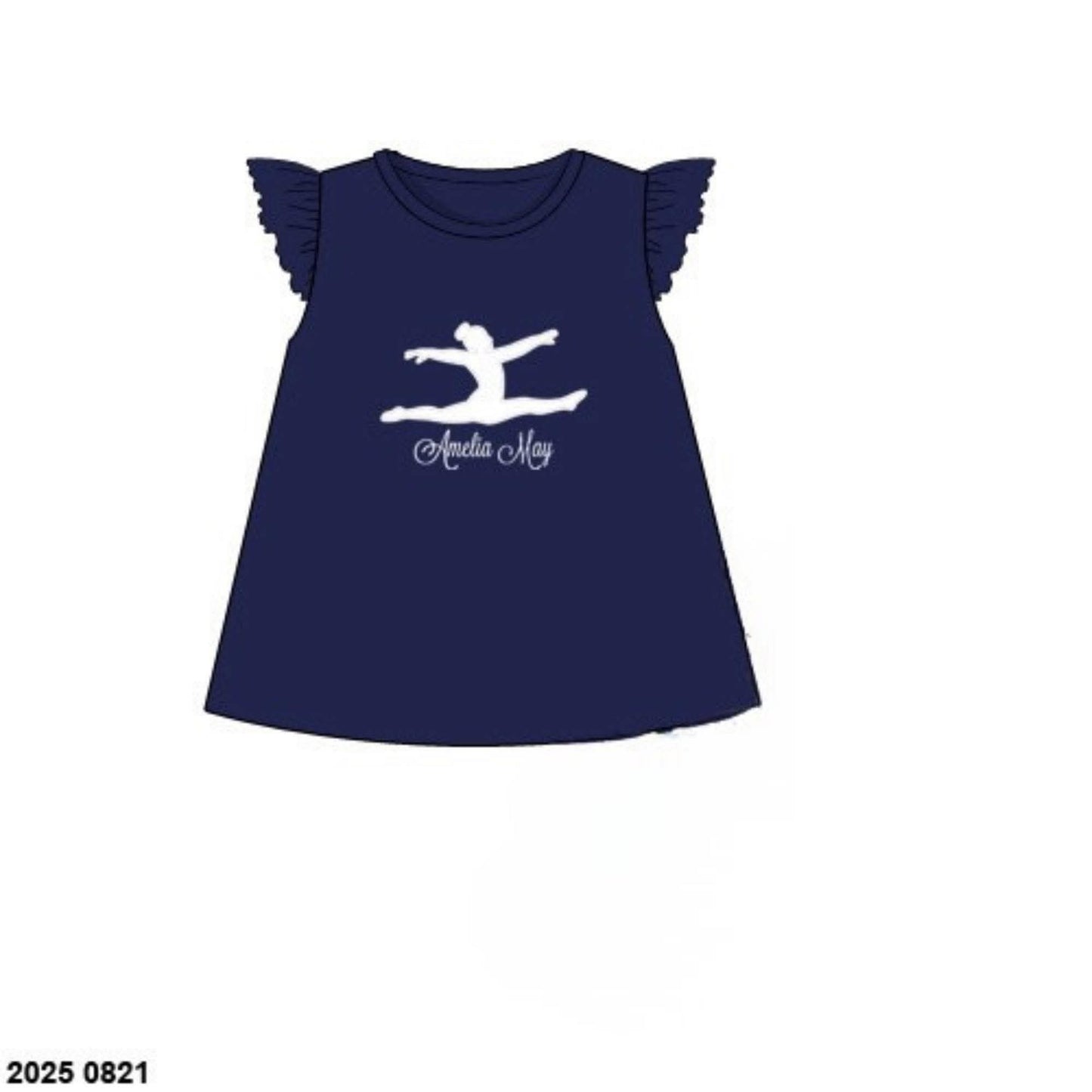 Pre Order 146: Sports- Girls Dancer Appliqué Knit Shirt
