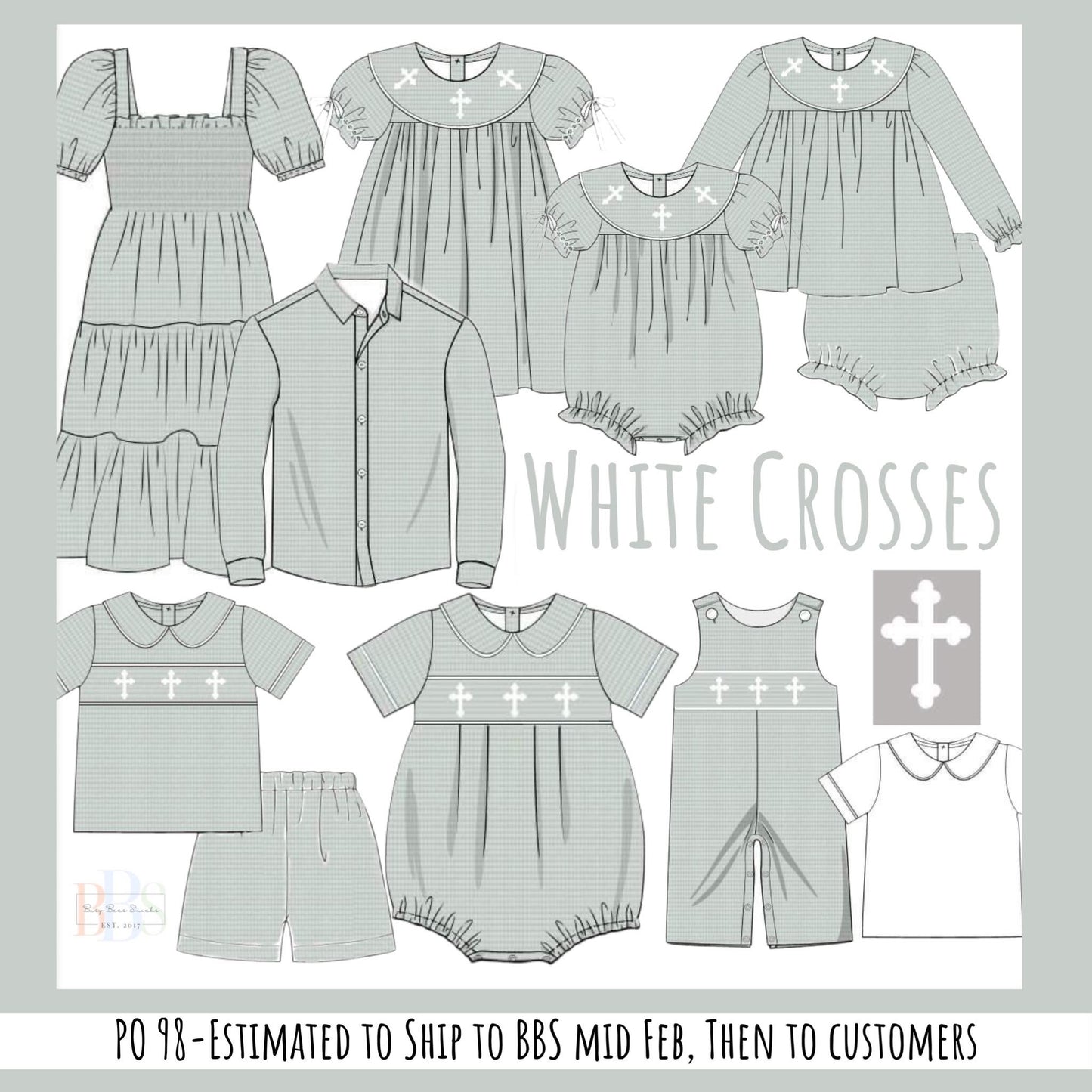RTS: White Crosses- Boys/Dad Shirt