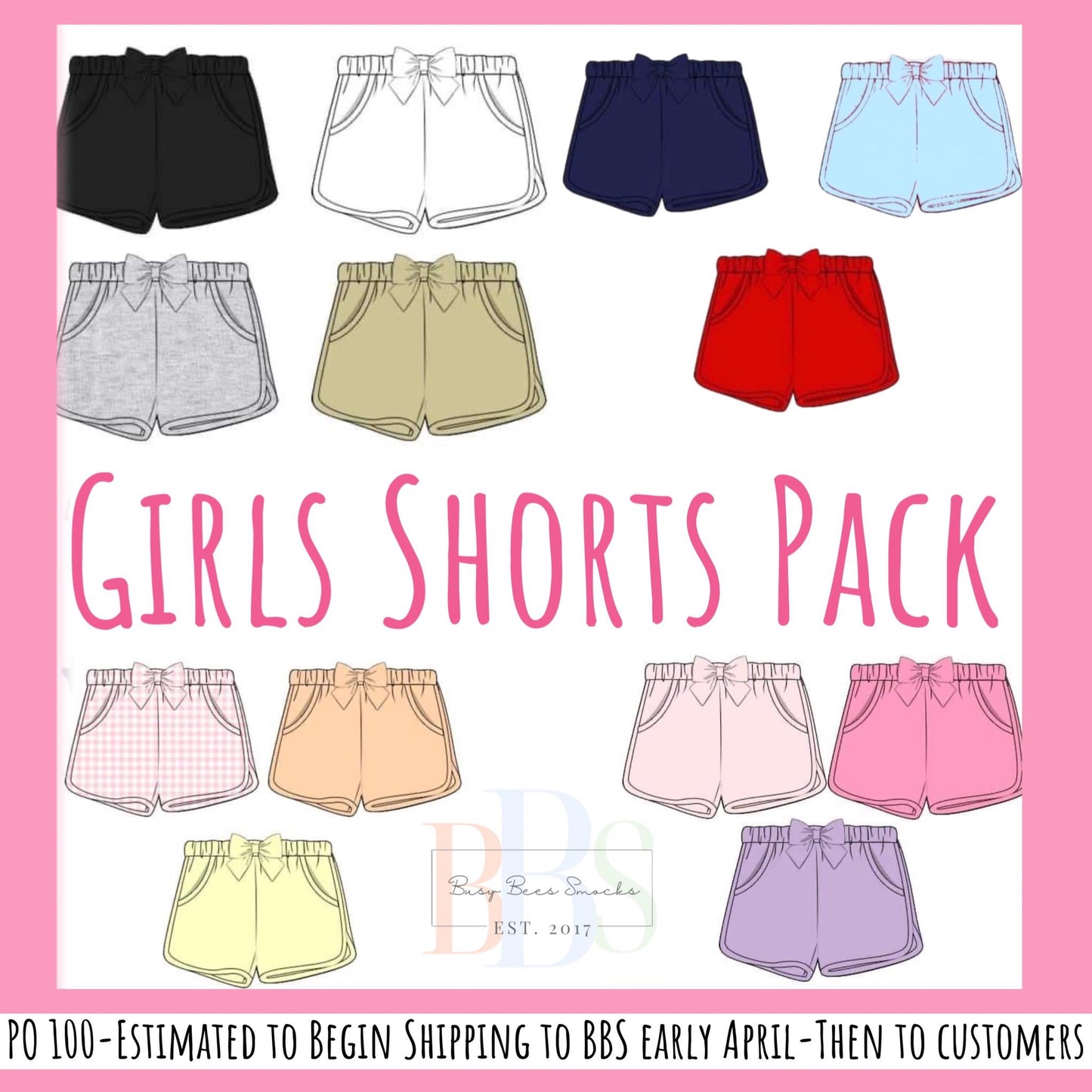 RTS: Girls Knit Shorties Packs- Light Pink, Dark Pink, & Lavender